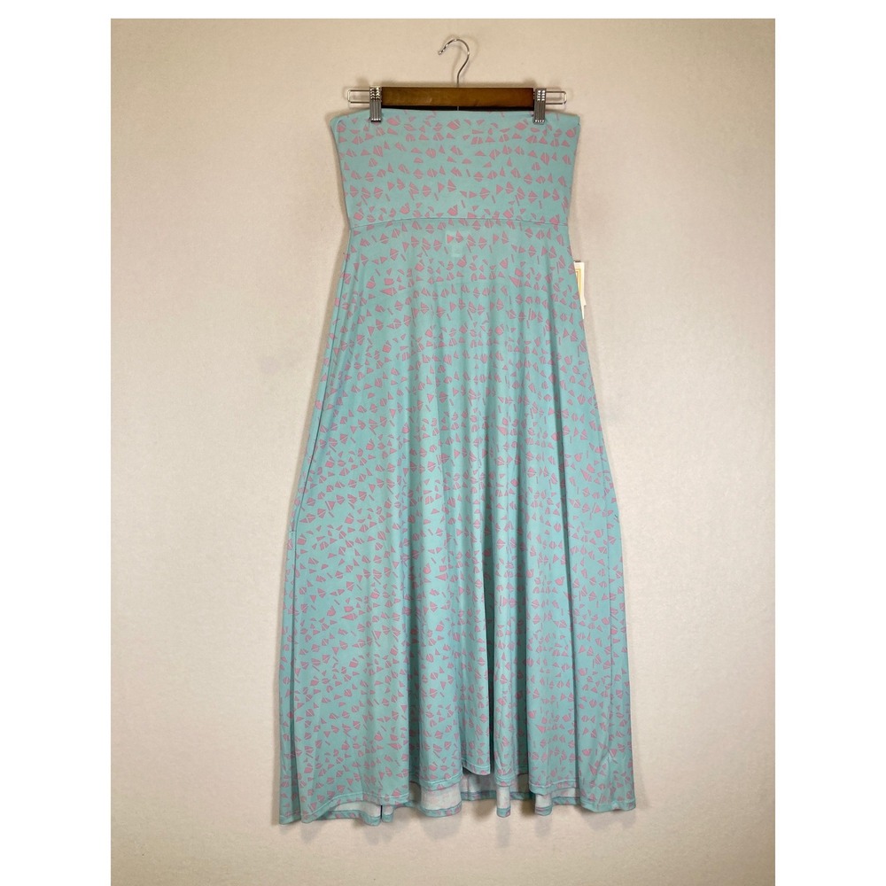 Pastel Boho LuLaRoe NWT Women XS Mint Pink Geometric Triangle Print Maxi Skirt